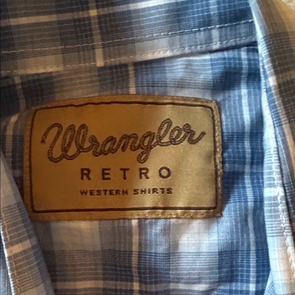 Wrangler Kids Blue and White Button Down Shirt Bundle Of 2 - Picture 11 of 11